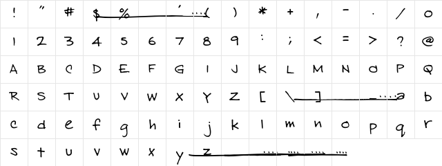 EastHand Standard Character Map