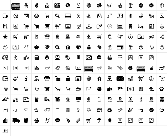 E-commerce Regular Character Map