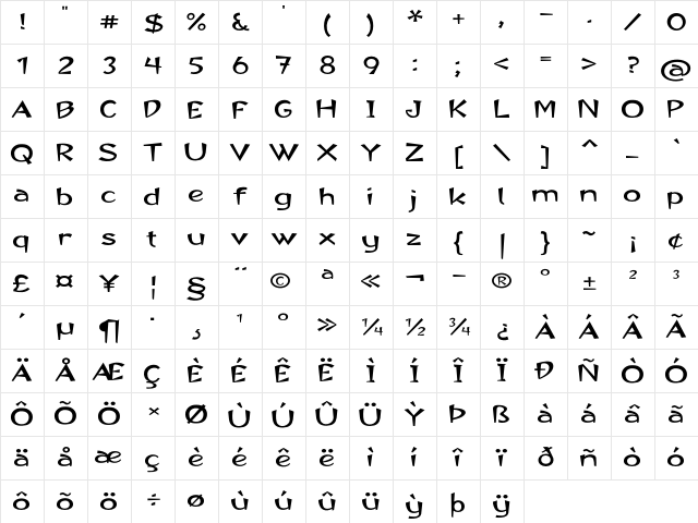 Edamame Expanded Regular Character Map
