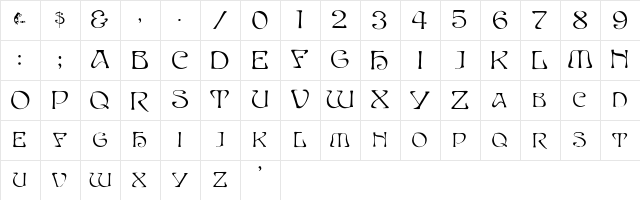 EddaCaps Normal Character Map