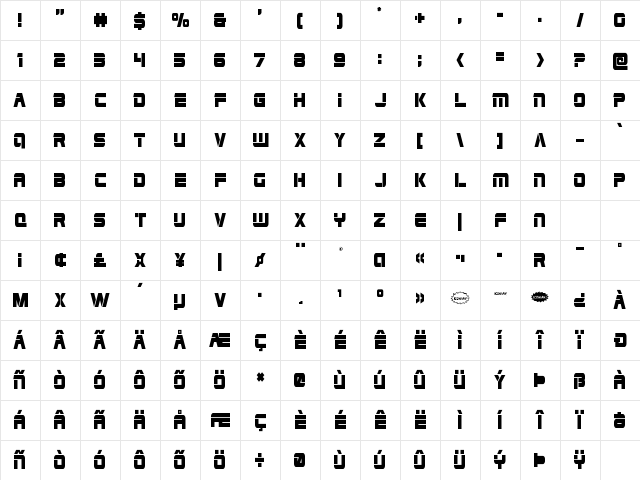 Edge Racer Condensed Condensed Character Map Edge Racer Condensed Condensed Character Map