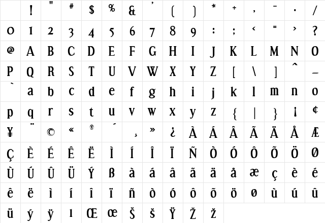 Effloresce Bold Character Map Effloresce Bold Character Map