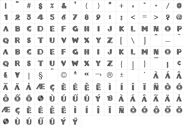 Eklektic Regular Character Map