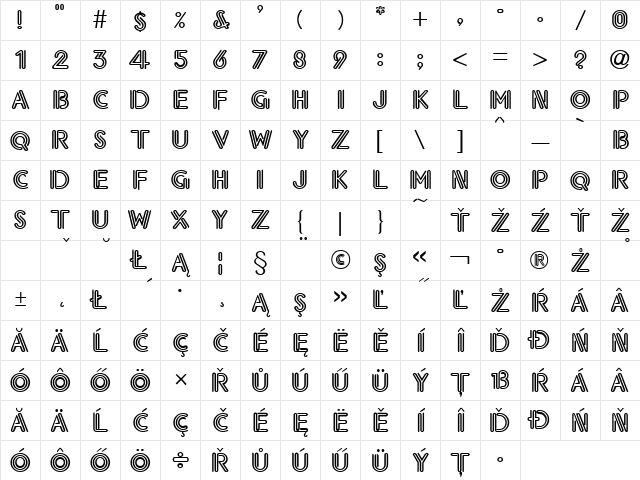 Eklektic Normal Character Map