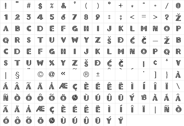 Eklektic Regular Character Map