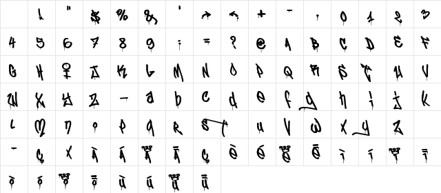 "eL&amp;FoNt(￿ CallIgRAPhy!" Regular Character Map