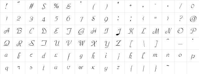 EleganceIt Regular Character Map