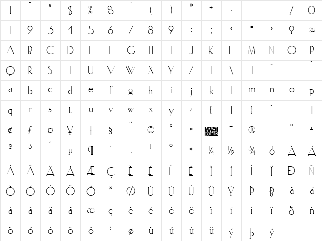 ElisiaInline Regular Character Map ElisiaInline Regular Character Map