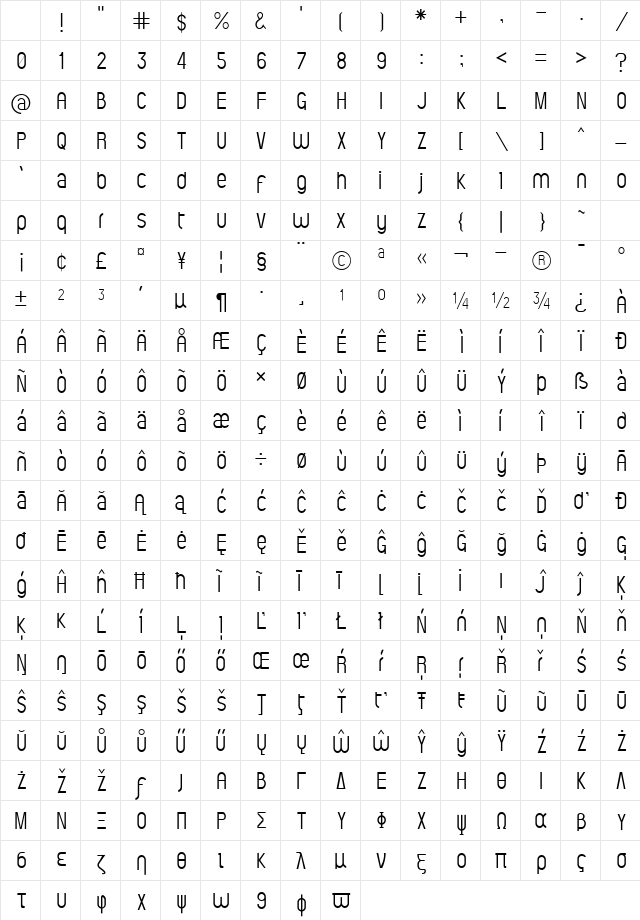 ElValle Light Character Map ElValle Light Character Map