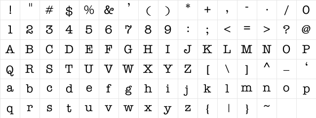 Memorandum Regular Character Map