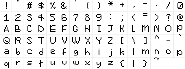 Emoticomic Regular Character Map