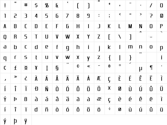 Emotion Engine Regular Character Map