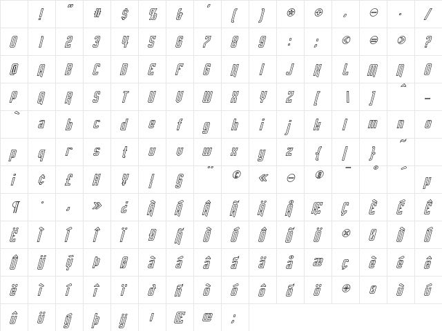 Empanada Outline Italic Character Map Empanada Outline Italic Character Map