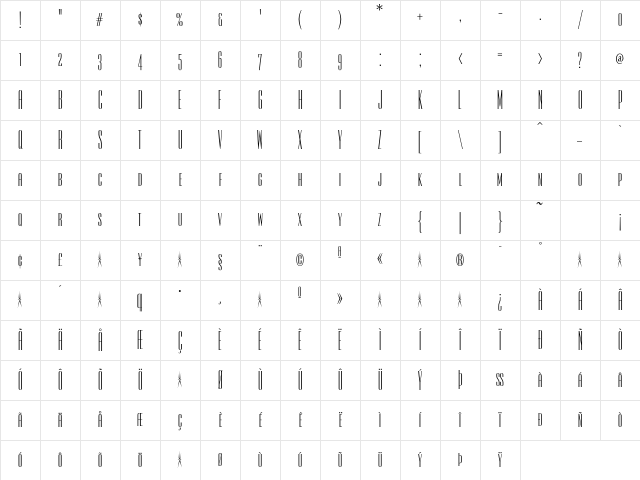 Empire Smallcaps Character Map