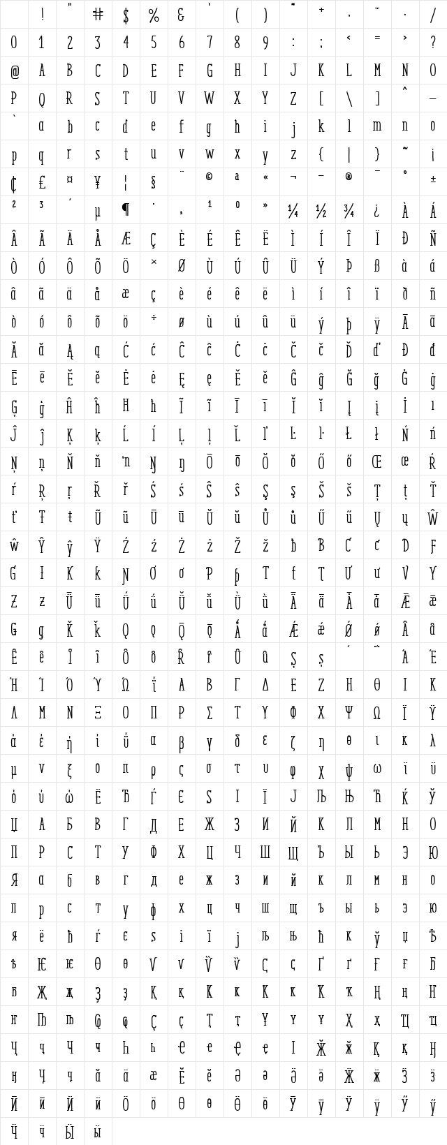 Enyo Slab Medium Character Map Enyo Slab Medium Character Map