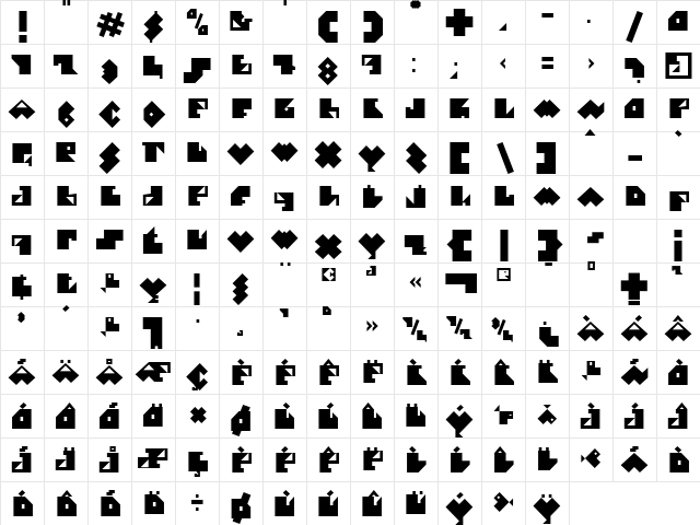 e-Pececito Regular Character Map