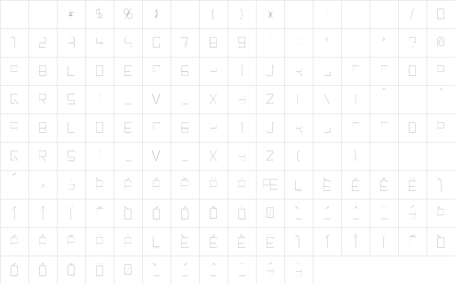 EpicenterThin Regular Character Map