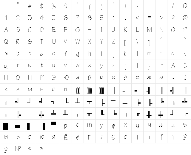 ER Architect 866 Regular Character Map
