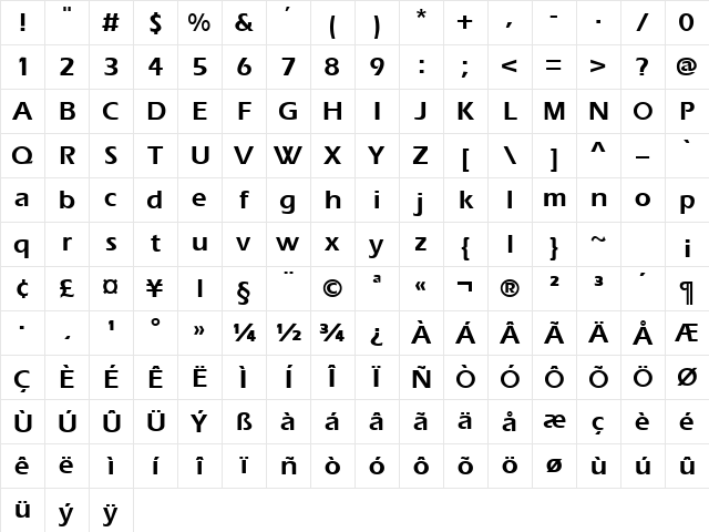 Eraser Bold Character Map Eraser Bold Character Map
