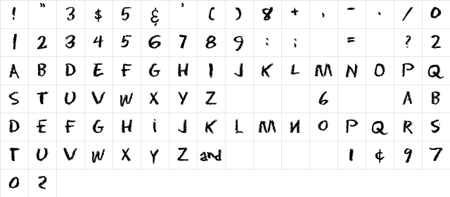 Eraser Regular Character Map Eraser Regular Character Map