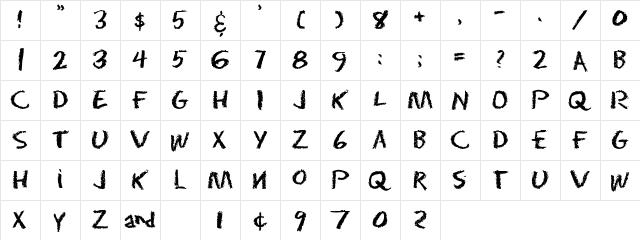 Eraser Regular Character Map Eraser Regular Character Map
