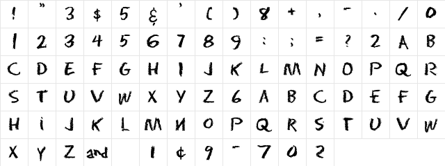 Eraser Regular Character Map Eraser Regular Character Map