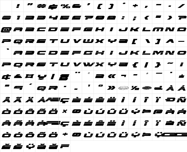 Eridanus Expanded Italic Expanded Italic Character Map Eridanus Expanded Italic Expanded Italic Character Map