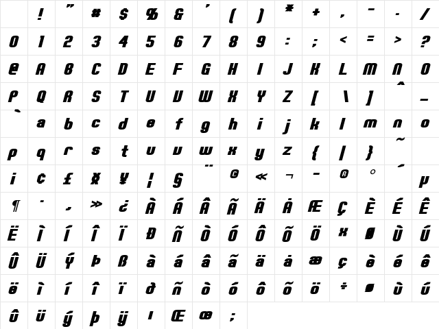Erte Bold Italic Character Map Erte Bold Italic Character Map