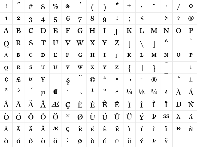 EspritSCItcTMed Regular Character Map