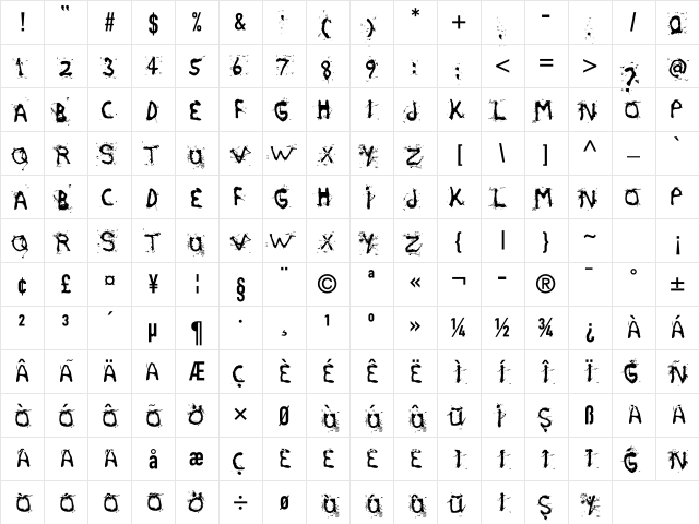 etasilicon Regular Character Map etasilicon Regular Character Map