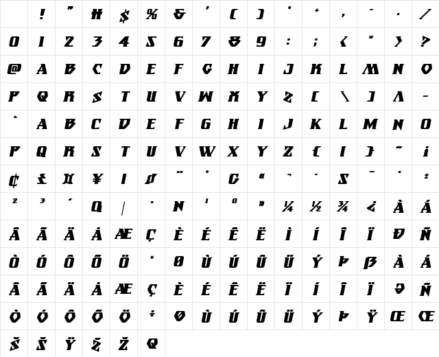 Eternal Knight Bold Italic Character Map Eternal Knight Bold Italic Character Map
