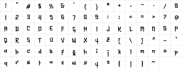 a Annyeong Haseyo Regular Character Map