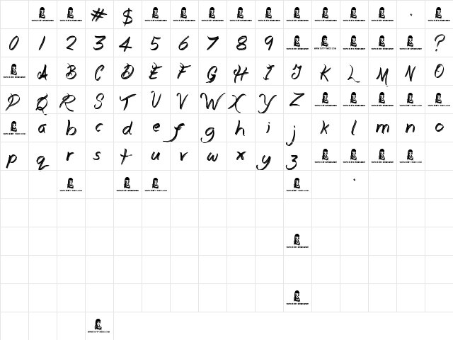 Everyday Mayhem Regular Character Map Everyday Mayhem Regular Character Map
