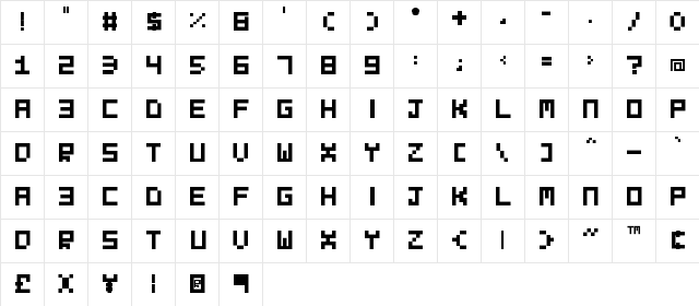 Evilborn Font Regular Character Map