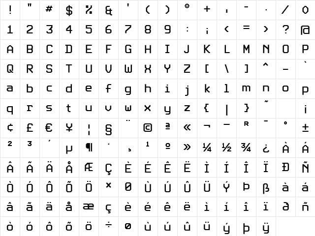 Expo Regular Character Map Expo Regular Character Map