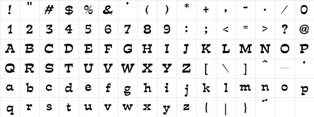 Expo Regular Character Map