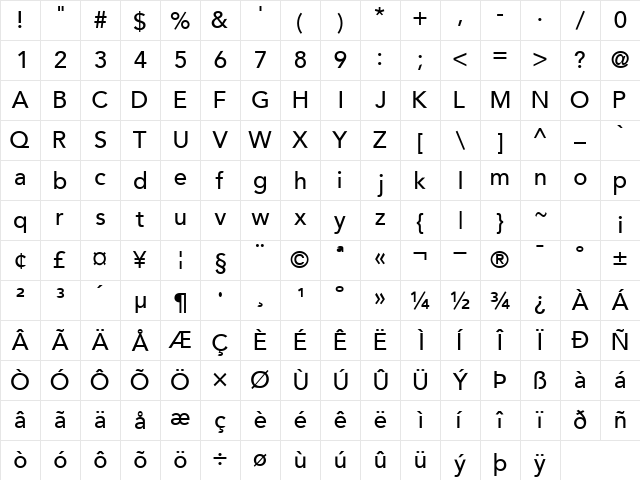 ExpoBookSSK Bold Character Map