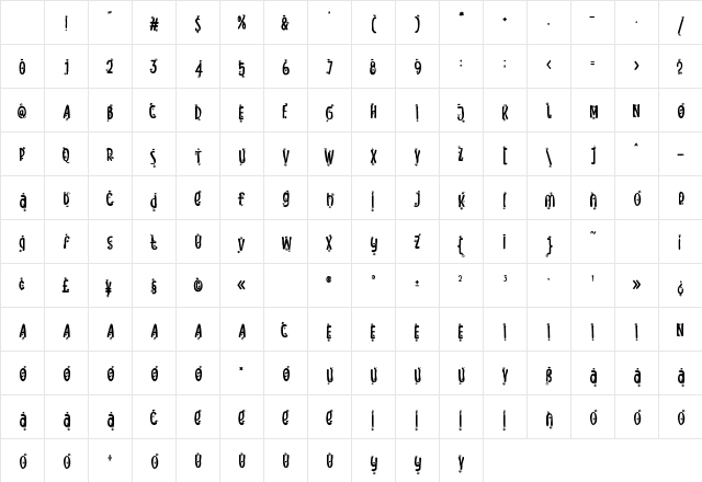 Meow Zilla Paw 2 Regular Character Map Meow Zilla Paw 2 Regular Character Map