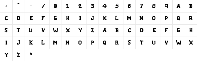 F... VERMONT Regular Character Map F... VERMONT Regular Character Map