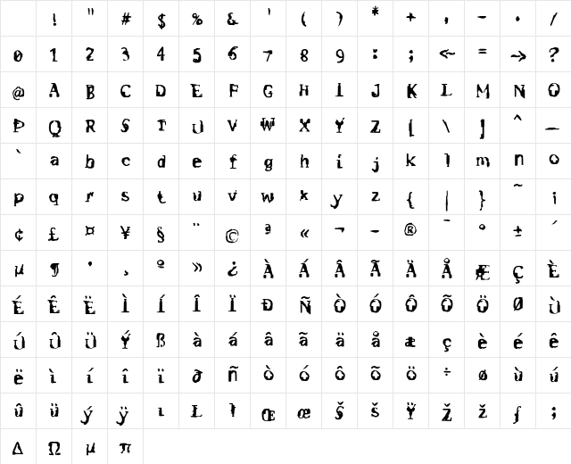 F2FMadameButterfly LT Std Regular Character Map