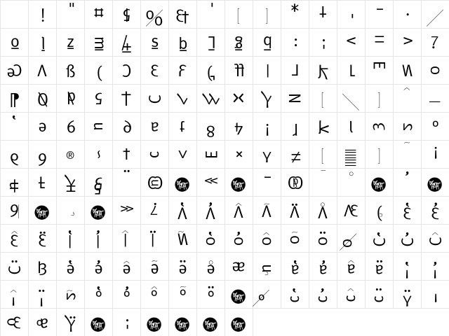 F2FMetamorfosi LT Std Regular Character Map