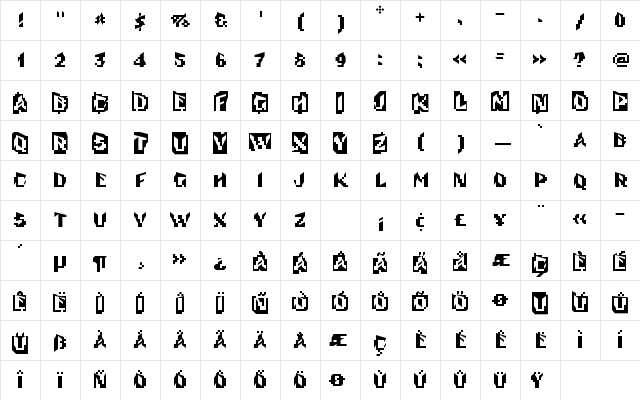 F2FTechLand LT Std Regular Character Map