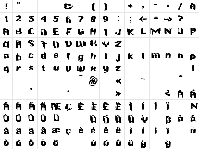 F2FTwins LT Std Regular Character Map