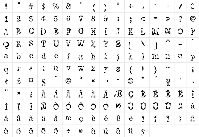 F2FWhaleTree LT Std Regular Character Map F2FWhaleTree LT Std Regular Character Map