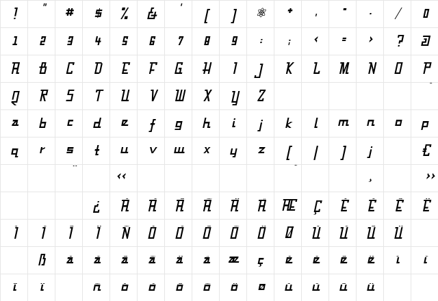 Fabian Regular Character Map