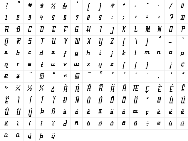 Fabian Regular Character Map