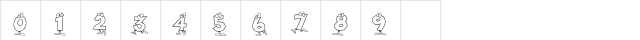 KR Toon Numbers Regular Character Map