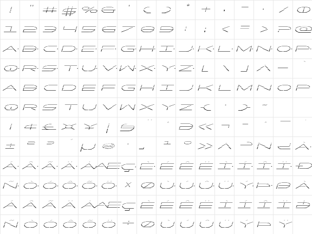 Factor Gradient Italic Italic Character Map