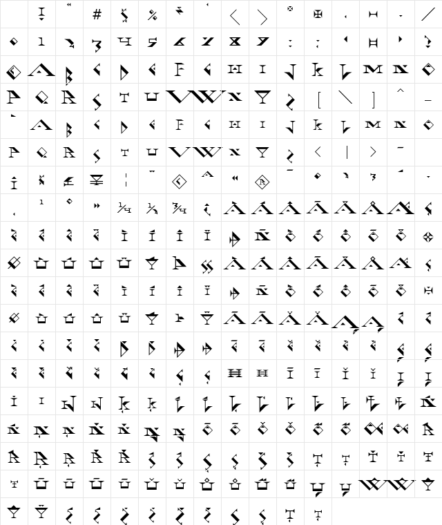 Fadgod Regular Character Map Fadgod Regular Character Map