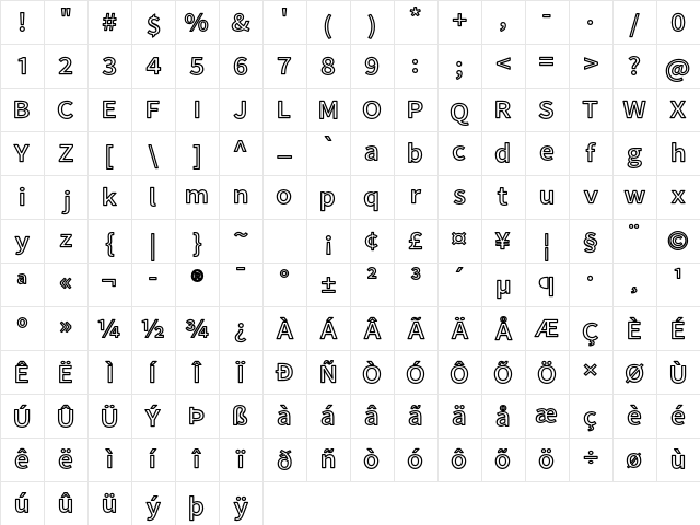 Falling Sky ExtOu Character Map